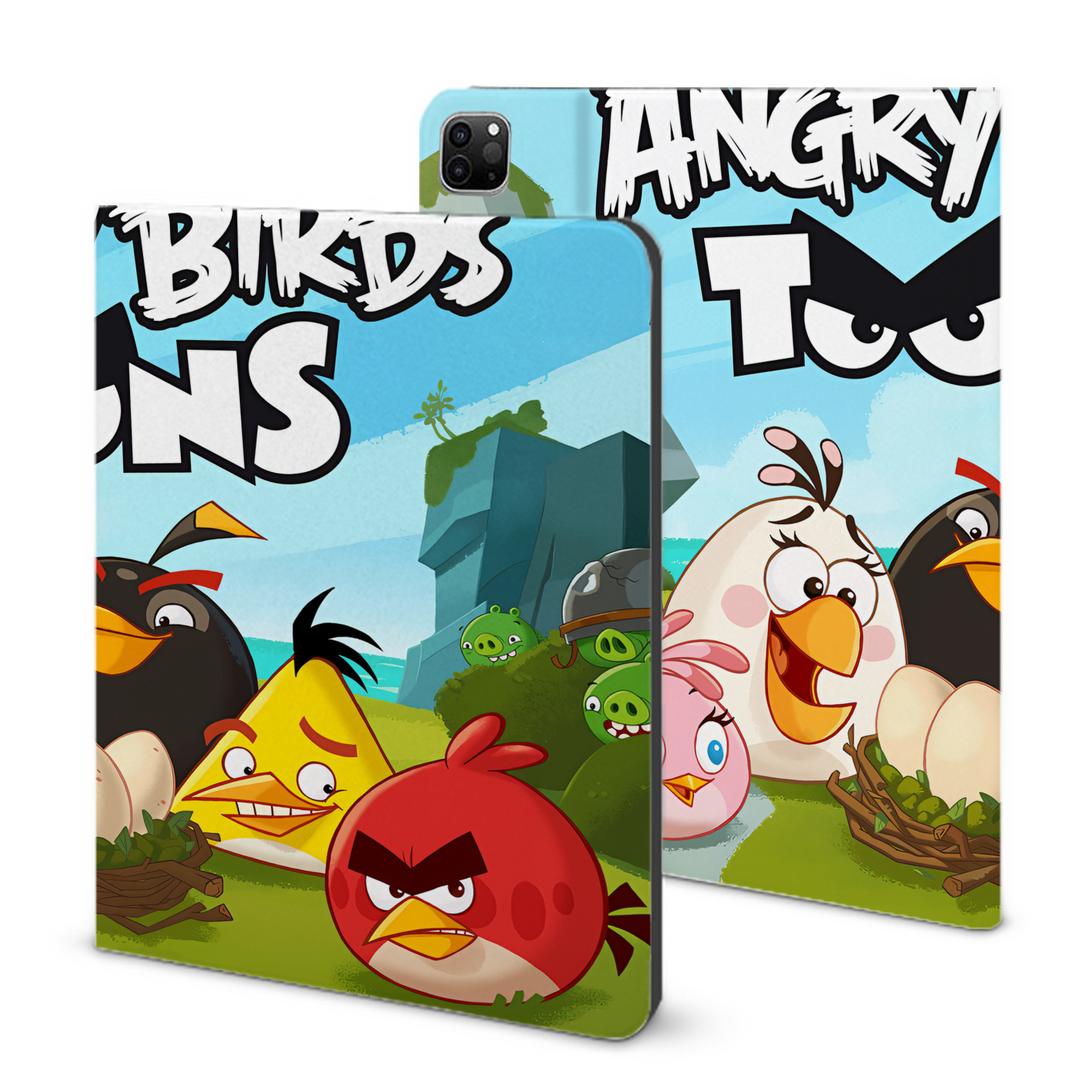 （画像用） Angry Birds アングリーバード IPad ケース ブック型 PUレザー TPU 耐衝撃 軽量 薄型 ペン収納なし 全面保護 IPad 各モデル対応